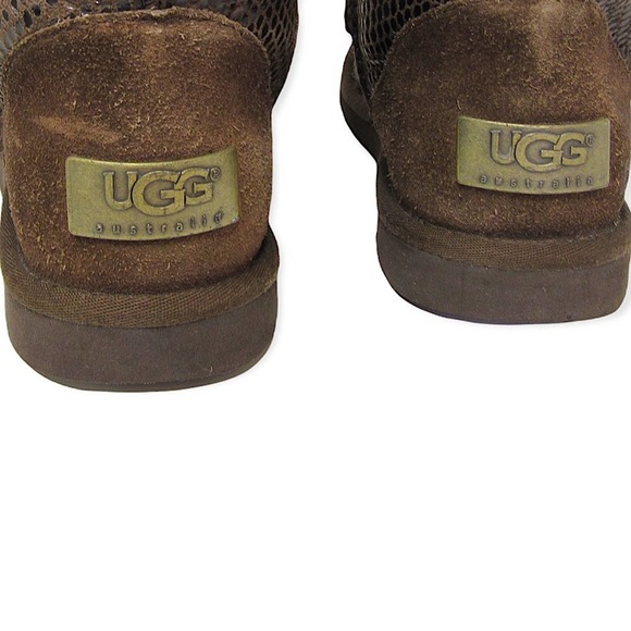 Ugg Australia Classic Tall Snake Print Size 6 Chocolate Brown Sheepskin 5864 - Picture 11 of 12